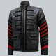 Men Black Military Leather Jacket Men Black Military Leather Jacket