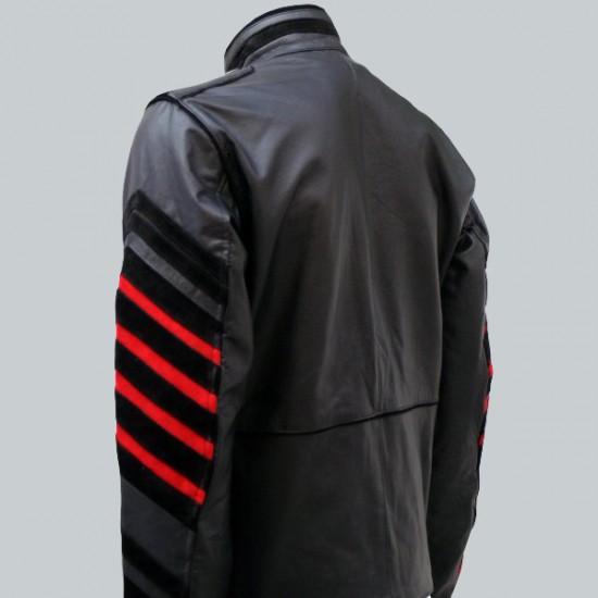 Men Black Military Leather Jacket Men Black Military Leather Jacket