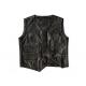 Men Black Simple Leather Vest
