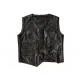 Men Black Simple Leather Vest