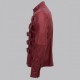 Men Maroon Belted Fashion Leather Jacket Men Maroon Belted Fashion Leather Jacket