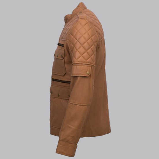 Men Sheepskin Tan Leather Jacket Men Sheepskin Tan Leather Jacket