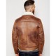 Men's Aviator Brown Leather Faux Shearling Jacket Men's Aviator Brown Leather Faux Shearling Jacket