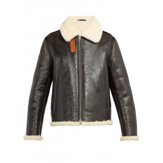 Men's Aviator Faux Shearling Black Leather Jacket Men's Aviator Faux Shearling Black Leather Jacket