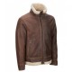 Men's Aviator Faux Shearling Brown Leather Jacket Men's Aviator Faux Shearling Brown Leather Jacket