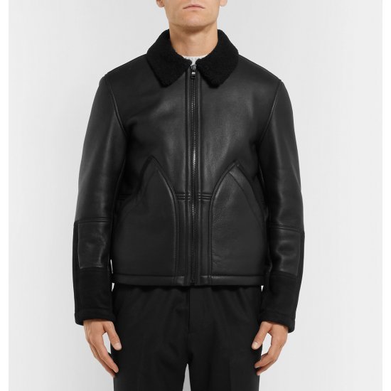 Men's Aviator Shearling Lined Leather And Suede Jacket Men's Aviator Shearling Lined Leather And Suede Jacket