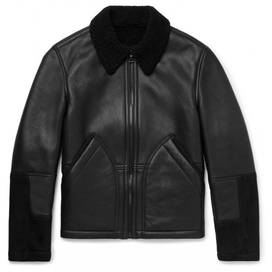 Men's Aviator Shearling Lined Leather And Suede Jacket Men's Aviator Shearling Lined Leather And Suede Jacket