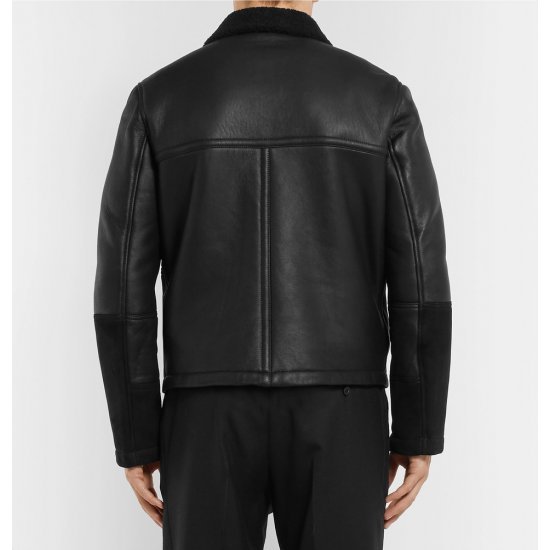 Men's Aviator Shearling Lined Leather And Suede Jacket Men's Aviator Shearling Lined Leather And Suede Jacket