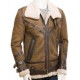 Men's Aviator Sheepskin Leather Faux Shearling Brown Jacket Men's Aviator Sheepskin Leather Faux Shearling Brown Jacket