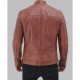 Men's Benjamin Cafe Racer Brown Leather Jacket Men's Benjamin Cafe Racer Brown Leather Jacket