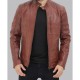 Men's Benjamin Cafe Racer Brown Leather Jacket Men's Benjamin Cafe Racer Brown Leather Jacket