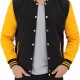 Men's Black and Yellow Bomber Varsity Jacket Men's Black and Yellow Bomber Varsity Jacket