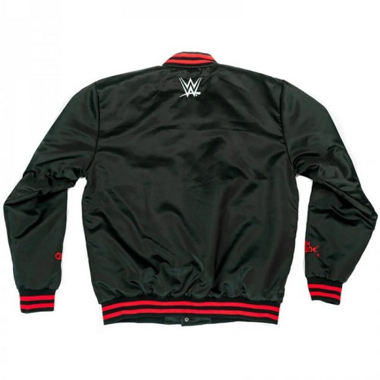 Men's Black with Red Bomber New World Order Jacket Men's Black with Red Bomber New World Order Jacket