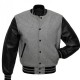 Men's Bomber Grey With Black Wool Varsity Jacket Men's Bomber Grey With Black Wool Varsity Jacket
