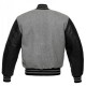 Men's Bomber Grey With Black Wool Varsity Jacket Men's Bomber Grey With Black Wool Varsity Jacket