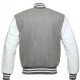 Men's Bomber Grey With White Wool Varsity Jacket Men's Bomber Grey With White Wool Varsity Jacket