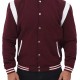 Men's Bomber Varsity Maroon College Jacket Men's Bomber Varsity Maroon College Jacket