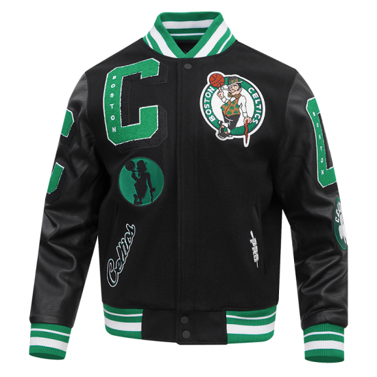 Men's Boston Celtics Mashup Wool Varsity Jacket Men's Boston Celtics Mashup Wool Varsity Jacket