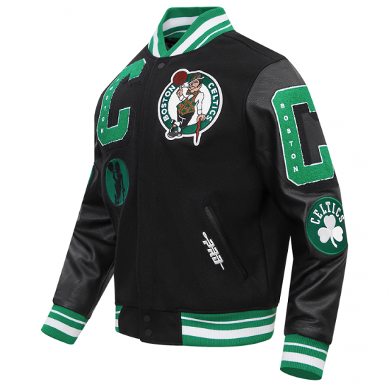 Men's Boston Celtics Mashup Wool Varsity Jacket Men's Boston Celtics Mashup Wool Varsity Jacket