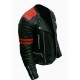 Men's Brando Classic Biker Red And Black Vintage Motorcycle Real Leather Jacket