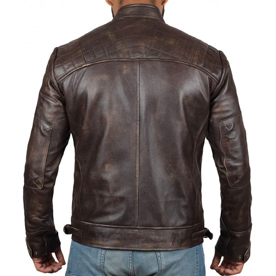 Men's Brown Genuine Lambskin Motorcycle Leather Jacket Men's Brown Genuine Lambskin Motorcycle Leather Jacket