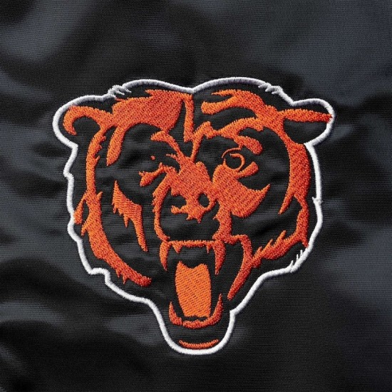Men's Chicago Bears Starter Navy and Orange Leader Varsity Jacket Men's Chicago Bears Starter Navy and Orange Leader Varsity Jacket