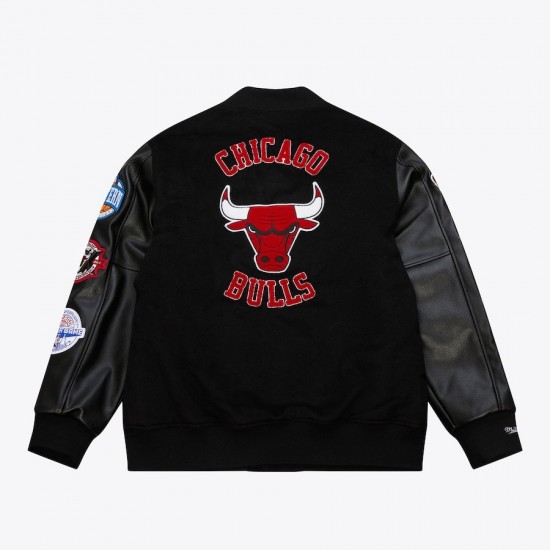 Chicago BULLS Team Logo Varsity black Jacket Chicago BULLS Team Logo Varsity black Jacket