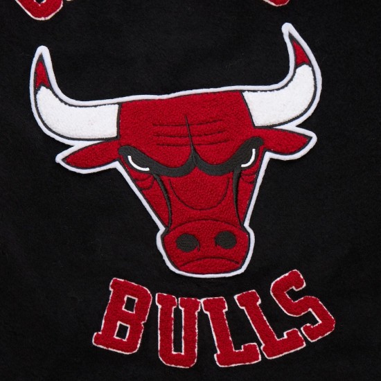 Chicago BULLS Team Logo Varsity black Jacket Chicago BULLS Team Logo Varsity black Jacket