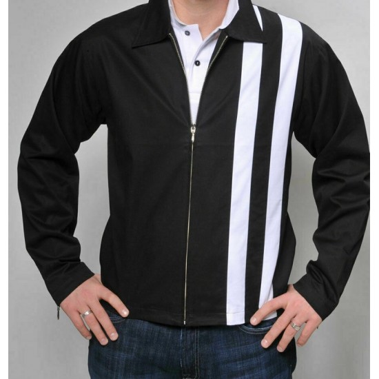 Men's Classic Speedway Elvis Presley Striped Cotton Jacket Men's Classic Speedway Elvis Presley Striped Cotton Jacket