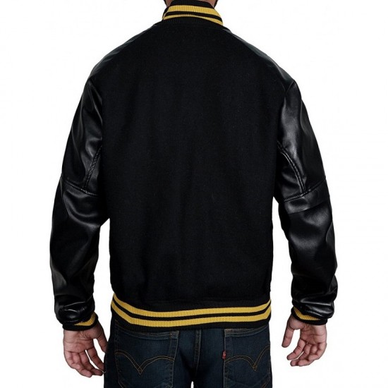 Men's Cyborg Justice League Letterman Varsity Jacket Men's Cyborg Justice League Letterman Varsity Jacket