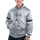 Men's Dallas Cowboys Starter Silver Home Game Satin Full-Snap Varsity Jacket Men's Dallas Cowboys Starter Silver Home Game Satin Full-Snap Varsity Jacket