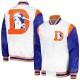 Men's Denver Broncos Starter White Throwback Satin Varsity Jacket Men's Denver Broncos Starter White Throwback Satin Varsity Jacket