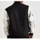 Men's Embroidered Monopoly Patches Black Varsity Jacket Men's Embroidered Monopoly Patches Black Varsity Jacket