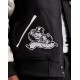 Men's Embroidered Monopoly Patches Black Varsity Jacket Men's Embroidered Monopoly Patches Black Varsity Jacket