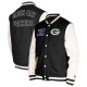 Men's Green Bay Packers New Era Black Third Down Varsity Full-Snap Jacket Men's Green Bay Packers New Era Black Third Down Varsity Full-Snap Jacket