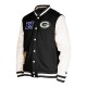Men's Green Bay Packers New Era Black Third Down Varsity Full-Snap Jacket Men's Green Bay Packers New Era Black Third Down Varsity Full-Snap Jacket