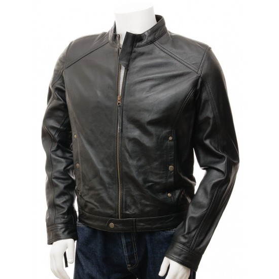Men's Iconic Simple Classic Real Leather Biker Jacket Men's Iconic Simple Classic Real Leather Biker Jacket
