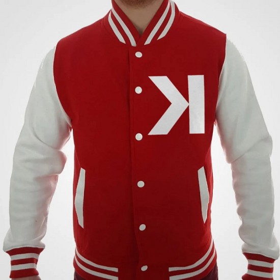 Men's Kavinsky Electro Varsity Red and White Jacket Men's Kavinsky Electro Varsity Red and White Jacket