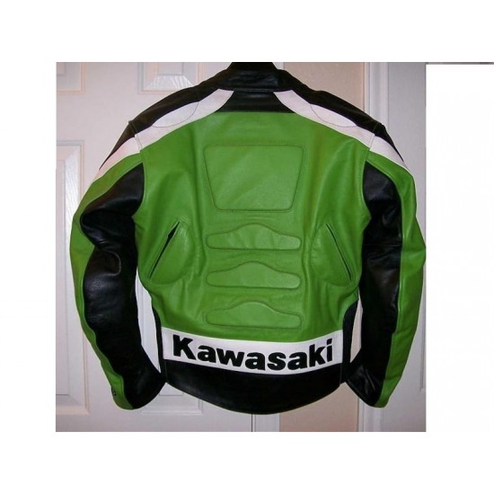 Men's Kawasaki Motorcycle Leather Moto Racer Jacket Men's Kawasaki Motorcycle Leather Moto Racer Jacket
