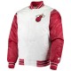 Men's Miami Heat Starter White and Red Jacket Men's Miami Heat Starter White and Red Jacket