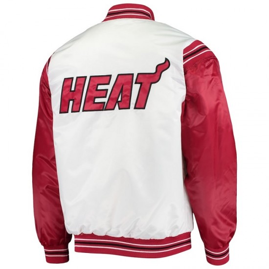 Men's Miami Heat Starter White and Red Jacket Men's Miami Heat Starter White and Red Jacket