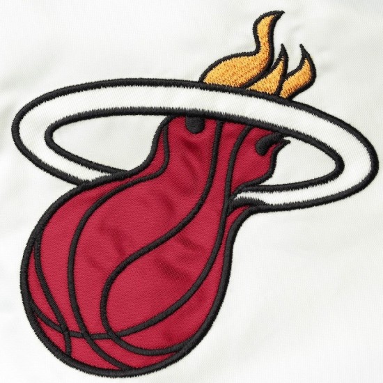 Men's Miami Heat Starter White and Red Jacket Men's Miami Heat Starter White and Red Jacket