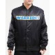 Men's NBA Golden State Warriors Big Logo Satin Black Jacket
