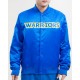 Men's NBA Golden State Warriors Big Logo Satin Blue Jacket Men's NBA Golden State Warriors Big Logo Satin Blue Jacket