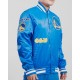 Men's NBA Golden State Warriors Old English Satin Blue Jacket