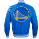 Men's NBA Golden State Warriors Retro Classic Satin Blue Jacket Men's NBA Golden State Warriors Retro Classic Satin Blue Jacket