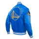 Men's NBA Golden State Warriors Retro Classic Satin Blue Jacket Men's NBA Golden State Warriors Retro Classic Satin Blue Jacket