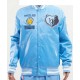 Men's NBA Memphis Grizzlies Retro Classic Rib Satin Jacket Men's NBA Memphis Grizzlies Retro Classic Rib Satin Jacket
