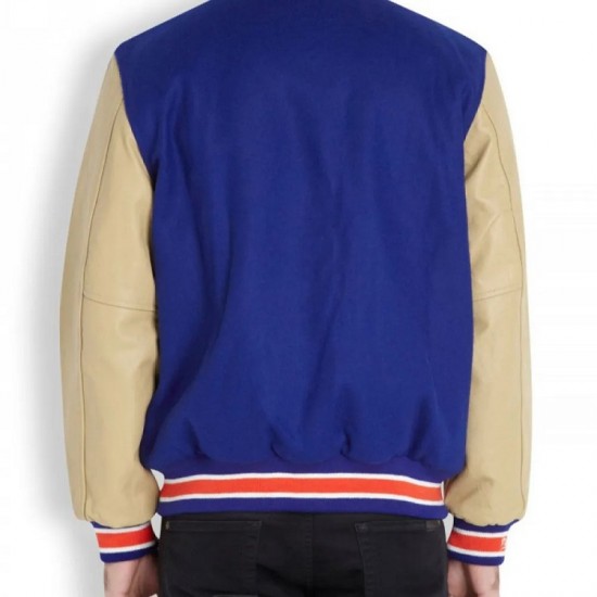 Men's New York Knicks Bomber Blue Jacket Men's New York Knicks Bomber Blue Jacket