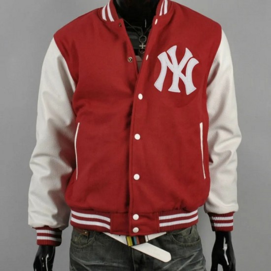Men's New York Orange Varsity Baseball Jacket Men's New York Orange Varsity Baseball Jacket